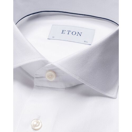 Eton Contemporary Fit - White Melange Semi Solid Fine Twill Shirt