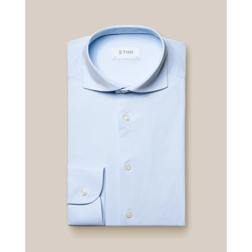Eton Slim Fit - Light Blue 4-way stretch - Wide spread