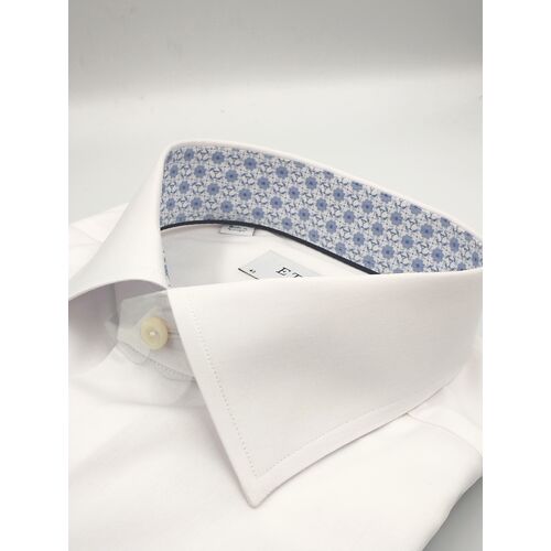 Eton Contemporary Fit - White Geometric Effect Signature Twill Shirt